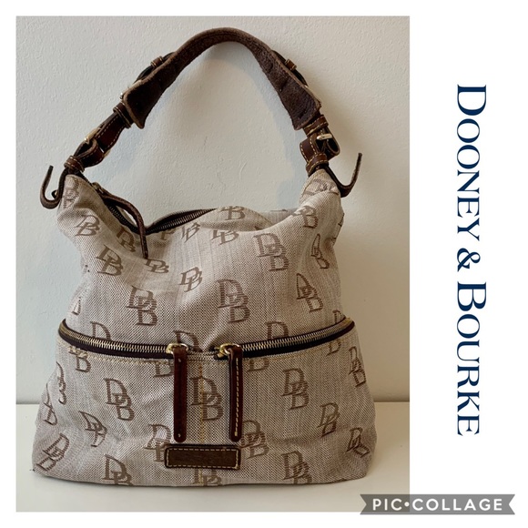 Dooney & Bourke Handbags - Dooney & Bourke Sak Bag Purse Hobo Canvas Leather